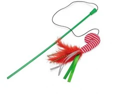 Beeztees Žaislas katėms ant pagaliuko Karlie, raudonas/žalias, 40 cm