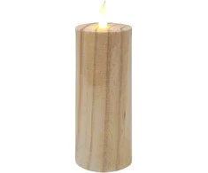 Besk Dekors Svece LED 6x15cm, koka efektu