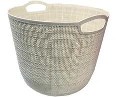 Besk Laikymo dėžutė Plastikinė Apvali Balta 33x26cm