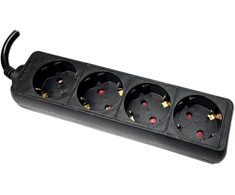 Besk Prailginimo laidas 4 lizdai 3m su įžeminimu Juodas 1,5mm²