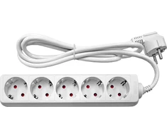 Besk Prailgintuvas 5 lizdai 5m 3x1,5mm² su įžeminimu balta