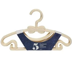 Plastikinės drabužių pakabos BESK 30x17cm 5vnt Balta