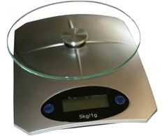 Virtuvinės svarstyklės Besk Svari virtuves digitālie 5kg balti/pelēki