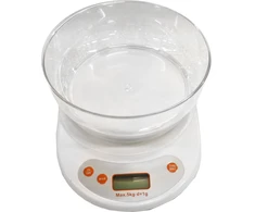Virtuvinės svarstyklės Besk Svari virtuves digitālie ar trauku 5kg balti