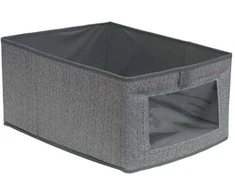 Besk Daiktadėžė 40x25x20cm su langeliu Pilka