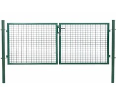 Besk Dvigubi vartai 4m x 1.5m Žali su spyna ir rankenomis