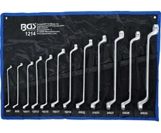BGS Dvigubų atvirų veržliarakčių komplektas – su poslinkiu – 6–32 mm – 12 vnt.