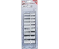 Bgs Technic Galvučių rinkinys 12 kampų, ilgos | 12,5 mm (1/2") | 10 - 24 mm | 9 vnt. (5253)