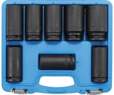 BGS Giluminiai smūginiai raktai - 3/4" jungtis - 22 - 38 mm - 8 vnt.