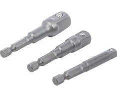 Grąžtas BGS Elektrinių gręžimo adapterių rinkinys - 1/4 colio jungtis - 1/4 colio - 3/8 colio - 1/2 colio - 3 vnt.