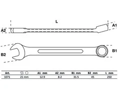 Raktas kombinuotas 21mm BGS