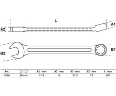 BGS Kombinuotasis raktas – 36 mm