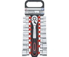 Bgs Technic Galvučių rinkinys su terkšle | 12,5 mm (1/2") | 8-32 mm | 19 vnt. (B15110)