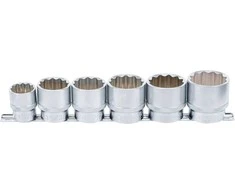 BGS Galvu rinkinys 12-briaunų - 1/2" jungtis - 24 - 38 mm - 6 vnt.