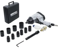 Grąžtas BGS Pneumatinis smūginis veržliaraktis su galvu rinkiniu - 312 Nm - 1/2" jungtis - 16 vnt.