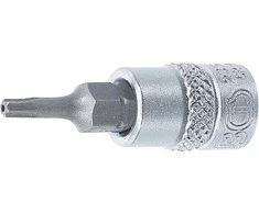Grąžtas BGS Atsuktuvo antgalis lizde – T10 antgalis, Torx, su anga – 1/4 colio tvirtinimas