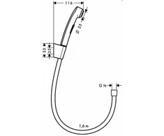 Bidē dušas galva Hansgrohe Bidetta 96907, hroma krās.