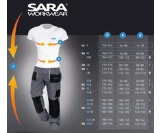 Kelnės Sara Workwear Actiflex, juoda sp., 54 dydis