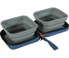 ZOLUX sulankstomas 2 viename šunų dubenėlis BIVOUAK 2 x 700 ml, mėlynas