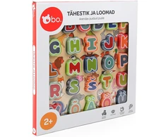 bo. Educational wooden puzzle "Alphabet and animals" ,In Estonian lang.,