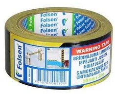 Įspėjančios juostos FOLSEN, 0,05 x 33 m, geltona-juoda