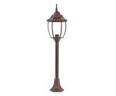 Brīvi stāvošs āra gaismeklis Domoletti El-560PE2, 100W, E27, IP44, novecojis juodas su raudona spalva nokrāsu, 21 cm x 100 cm