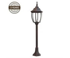 Brīvi stāvošs āra gaismeklis Domoletti El-560PE2, 100W, E27, IP44, novecojis juodas su raudona spalva nokrāsu, 21 cm x 100 cm