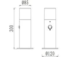 Domoletti POLE LIGHT ORTE E27 IP44 14216-H-PIR BL