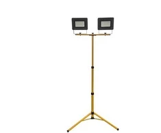 Celtniecības prožektors ar statīvu, brīvi stāvošs Okko E023EE E023EI, 100 W, 8500 lm, 4000 °K, IP65, dzeltena krās.