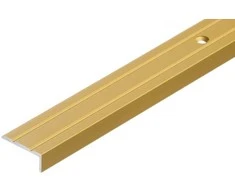 Cezar Aliuminis siauras laiptų profilis, kampinis, aukso sp., 25 x 10 x 1000 mm