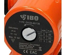 Cirkulācijas sūknis IBO OHI 25-60, 130 mm, 46 - 93 W