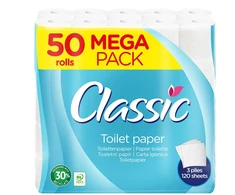 CLASSIC Tualetes papīrs Velvet, 3 sl, 50 gab.