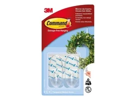 COMMAND 3M 17091CLR, Transparent, Plastik, 25,4 mm, 34,9 mm, 2 stykker