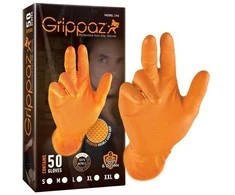Vienkartinės nitrilinės pirštinės Grippaz 246OR, 50 vnt dėžėje, 0,15mm storis, oranžinės, 8/M