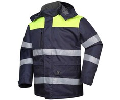 Darbinė striukė Pesso, mėlyna/geltona/pilka, 2XL dydis