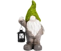 Home Decor Sodo dekoracija „Gnomas“ Garden Center NFL22190-42, 21 cm x 14 cm x 41,5 cm, žalia/pilka