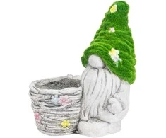 Kaemingk Sodo dekoracija „Gnomas“ Garden Center QNLR01H, 30 cm x 18 cm x 36 cm, balta/žalia