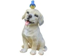 Home Decor DECORATION DOG WITH BIRD 20.5X18.5X32CM