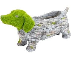 Sodo dekoracija „Šuo“ Garden Center NFXY2169-52, 52 cm x 16,5 cm x 24,5 cm, žalia/pilka