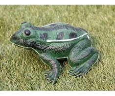 Dārza apdare "Varde" Garden Center O001, 15 cm x 15 cm x 7 cm, balta/melna/zaļa