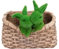 Affek Design Sodo puošmena „Zuikiai“ Garden Center QN24ZR06, 32 cm x 25,5 cm x 28 cm, ruda/žalia