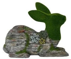 Dārza apdare "Zaķis" Garden Center 2259-41.5, 41.5 cm x 17.5 cm x 34 cm, zaļa/pelēka