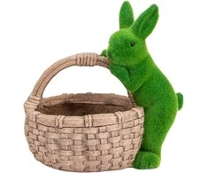 Esschert Design Sodo puošmena „Zuikis“ Garden Center QN24ZR05, 35 cm x 25 cm x 36 cm, ruda/žalia