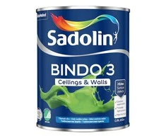 Lubų dažai SADOLIN BINDO 3, visiškai matiniai, baltos sp., BW bazė, 1 l