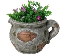 Dekoratyvinis gėlių vazonas NF80-261, 30 cm x 22 cm x 21 cm, rudas.