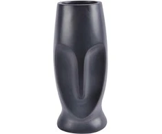 Dekoratīvais puķu pods "Seja" Garden Center LT34720-PC, 18.5 cm x 17.5 cm x 39.5 cm, melna