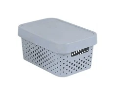 Dėžė su dangteliu, skirta daiktams laikyti / žaislams Curver Infinity Dots, 4,5 l, pilka, 27 x 19 x 12 cm