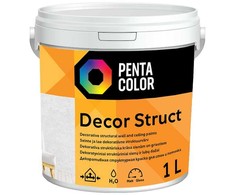 Dispersiniai tekstūriniai dažai Pentacolor Decor, baltos spalvos, 1 l