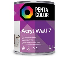 Dispersiniai dažai Pentacolor Acryl 7, balti, 1 l