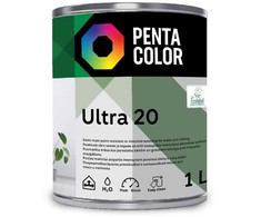 Dispersiniai dažai Pentacolor Ultra 20, balti, 1 l